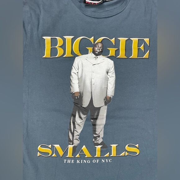 The Notorious BIG Biggie Smalls King Of New York Graphic T-shirt Women XS Blue - Picture 2 of 5